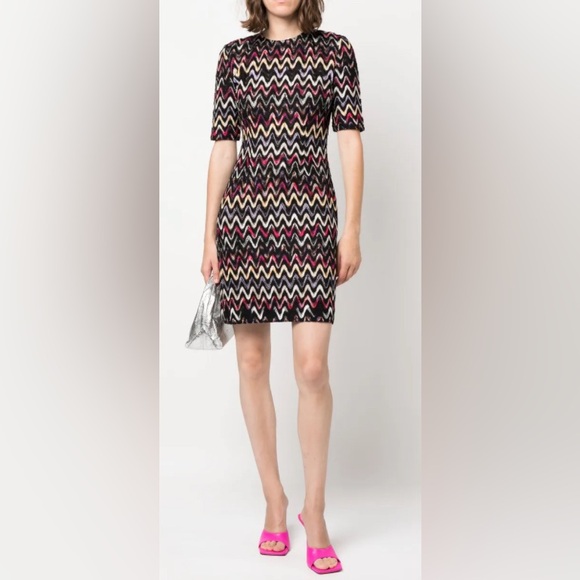 NWT Missoni Zigzag Patterned Dress size EU 44. US 8 - Picture 2 of 6